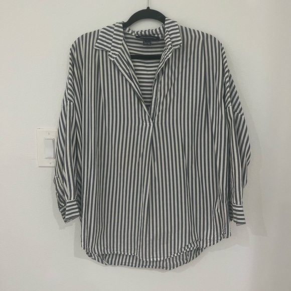 French Connection Poplin Stripe Button Down - Picture 1 of 3